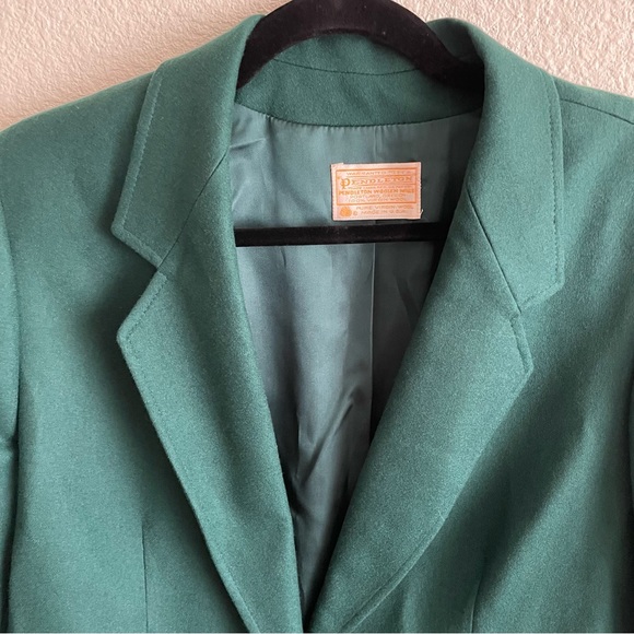 NWT Vintage Pendleton Women’s Blazer Coat 100% Virgin Wool Forest Green Size 16 - Picture 4 of 11